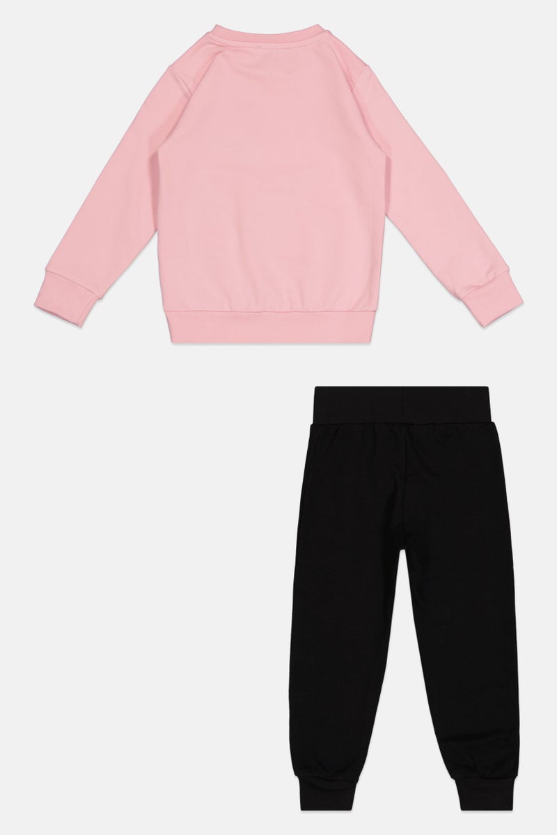 guru G99 By Guru Toddlers Girl 2 Pieces Brand Logo Sweatshirt With Bottom Set, Multicolor - Image 3